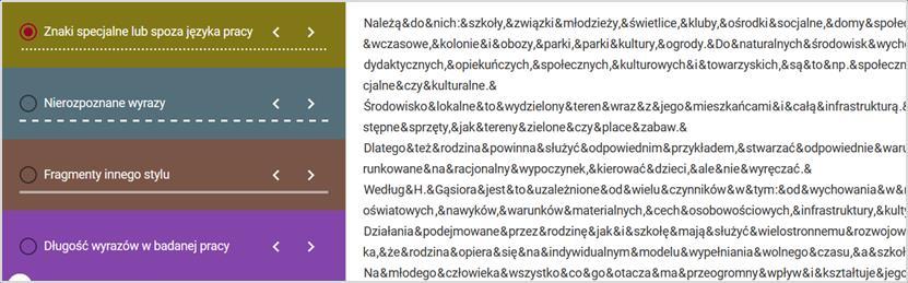 Poprzedni Białe znaki z klawiatury Manipulacja polega na tym, że spacje w pracy zastępuje się znakami z klawiatury wybarwionymi na biało System traktuje je