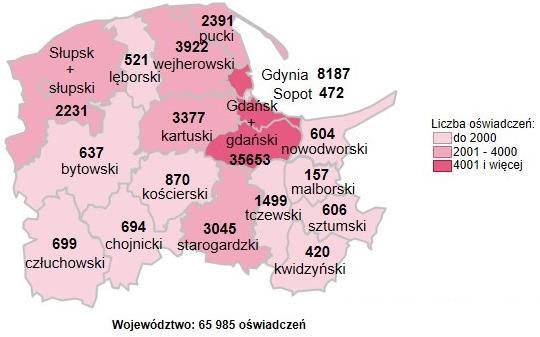 W poszczególnych powiatach województwa pomorskiego dają się zauważyć wyraźne różnice w zatrudnianiu obywateli zza wschodniej granicy.