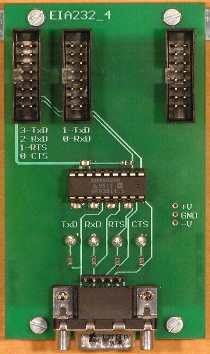 SML3 październik 2005 16 06x_EIA232_4 Opis ogólny Moduł zawiera transceiver EIA232 typu MAX242, MAX232 lub podobny, umożliwiający użycie linii RxD, TxD, RTS i CTS interfejsu EIA232 poprzez złącze