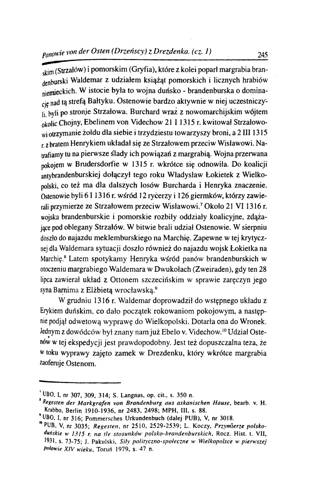 panowie von der O sten (D rzeńscy) z D rezdenka.