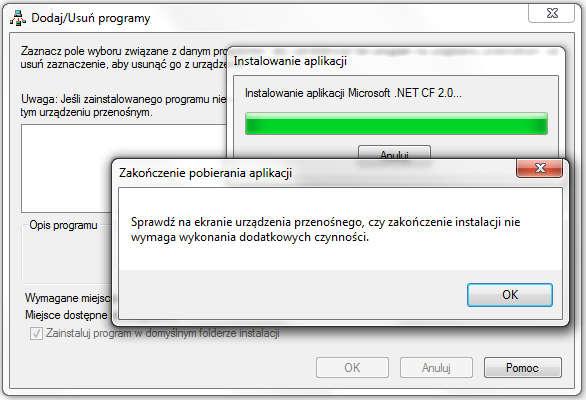 Należy pamiętać, że po twardym resecie urządzenia może być potrzebna jego ponowna instalacja (nie dotyczy urządzeń z pakietem preinstalowanym w systemie operacyjnym). Instalacja SQL Server Compact 3.