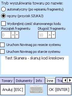 Okno zawiera również informacje o aktualnie dostępnej ilości pamięci przeznaczonej na działanie programu.