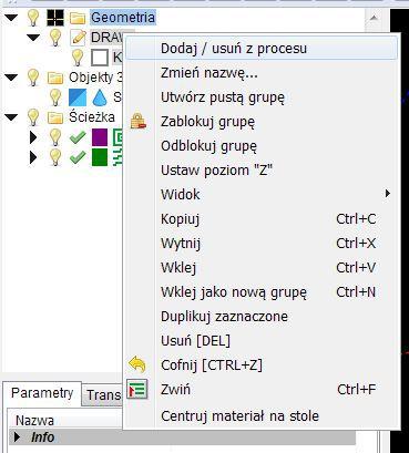 PikoCNC Copyright 2019 PPHU ELCOSIMO 5 Menu na liście geometrii 1 2 3 Opis 1.