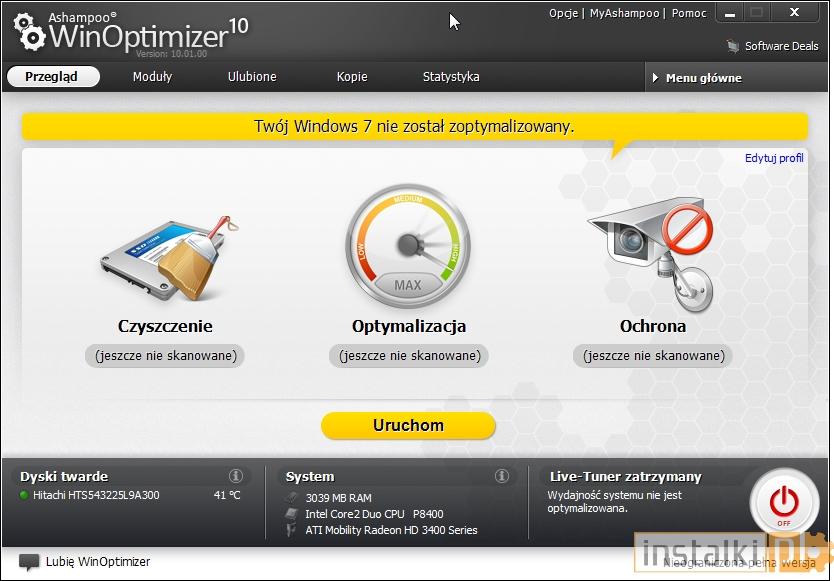 przyspiesze przygotoane ozcza zaaansoanych WinOptimizer początkujących Ashampoo to jedk, WinOptimizer 10 systemu, użytkonikó.