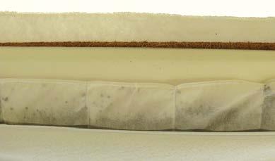 MATTRESS COCONUT- FOAM-COCONUT (120 x 60 x 9 cm) Composition : coconut mat, CFC-free polyurethane foam, fluffy fabric, removable fabric cover (30% cotton, 70 % polyester). It is double-sided mattress.