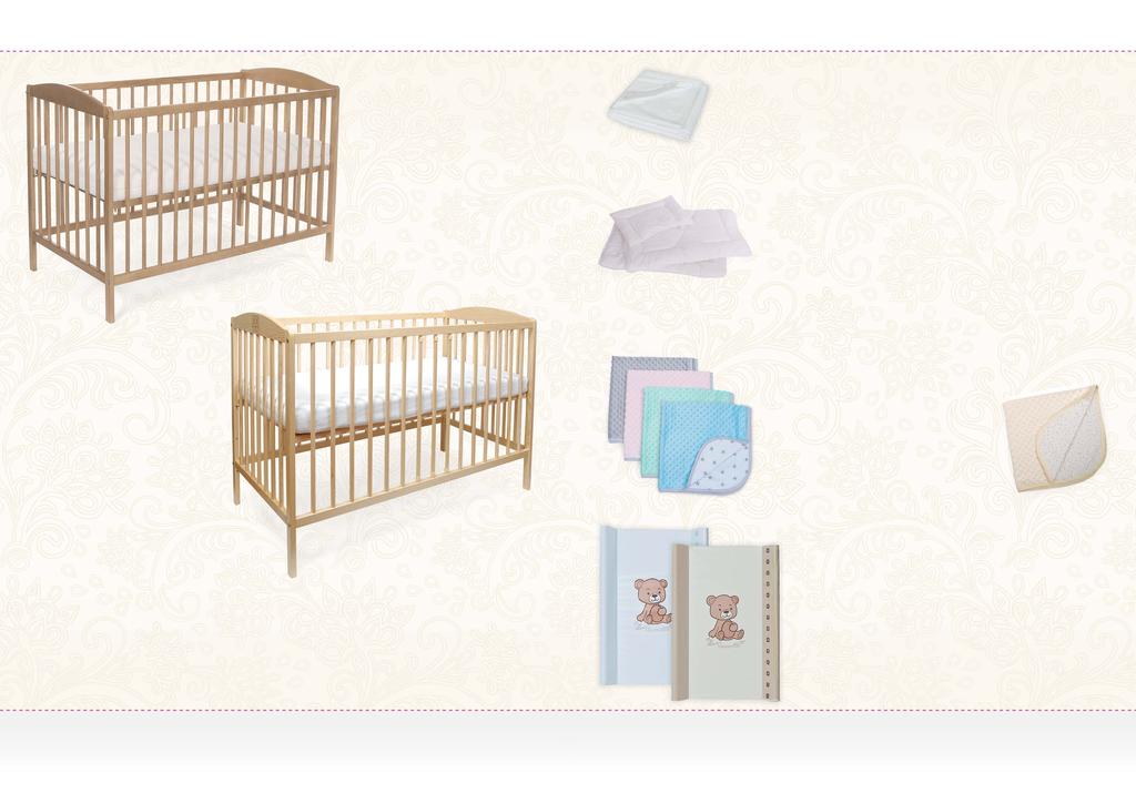 Łóżeczko dziecięce/ Children s bed TOMI V w opcji: szuflada size: 120 x 60cm option: drawer OCHRANIACZ NA MATERAC 120 X 60CM Nieprzemakalny ochraniacz na materac z membraną oddychającą, mocowany na