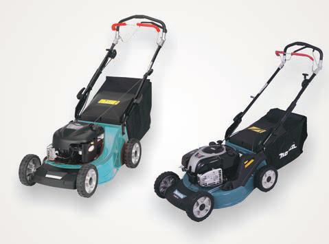 wysiłku ę Wydajny silnik 4-suwowy Briggs & Stratton ę Przeznaczona do ogrodów o powierzchni do 2200 m² ę 3-stopniowa regulacja rękojeści ę Duże tylne   koszenia Napęd Prędkość Obudowa Średnica kółek
