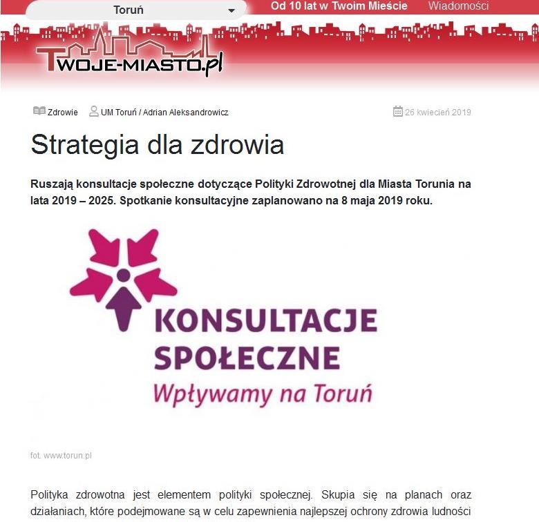 Informacja na portalu