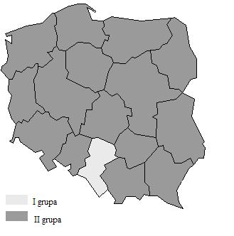 Obszary, w których odnotowano nższe wartośc lorazu potencjałów, wyraźne kontrastują z regonem województwa podlaskego.
