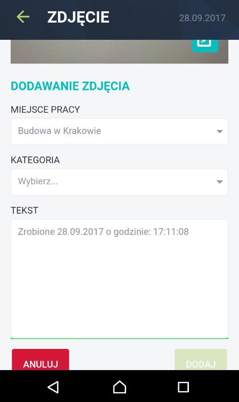 znajdujący się w Aplikacja zapyta czy chcemy zrobić zdjęcie czy wybrać ze zrobionych wcześniej zdjęć, które znajdują się w telefonie.