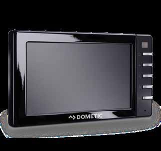 AUDIO IP 69K C PODGRZE- WANIE DOMETIC PERFECTVIEW CAM 45/W/NAV Mała kamera kolorowa z zamkniętą obudową maskującą przewody MONITORY SERII PERFECTVIEW L Wejścia dla maksymalnie 3 kamer (1 z