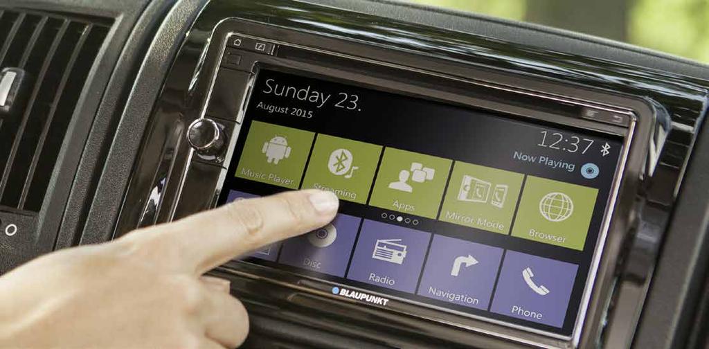 BLAUPUNKT ATLANTIS Nawigacja multimedialna 2 DIN z wyświetlaczem TFT Silk Vision 6,8" Dopasowana do pojazdu nawigacja multimedialna z wyświetlaczem TFT Silk Vision 6,8" Błyszcząca obudowa idealnie