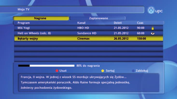 Rozszerzanie czasu nagrywania Gdy nagrywany jest konkretny program z ramówki danego kanału według czasu podanego w menu dekodera, istnieje możliwość rozszerzenia czasu nagrywania, tzn.