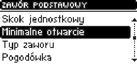 Poniżej tej wartości zawór dalej się nie domknie. III.a.7) Typ zaworu Przy pomocy tej opcji użytkownik wybiera rodzaj zaworu: C.O. lub podłogowy. 11 -