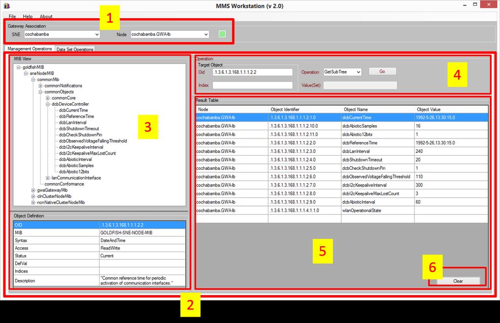 administration console wybór CLN (GWA) panel [1] urządzenie musi być w skojarzeniu (association)
