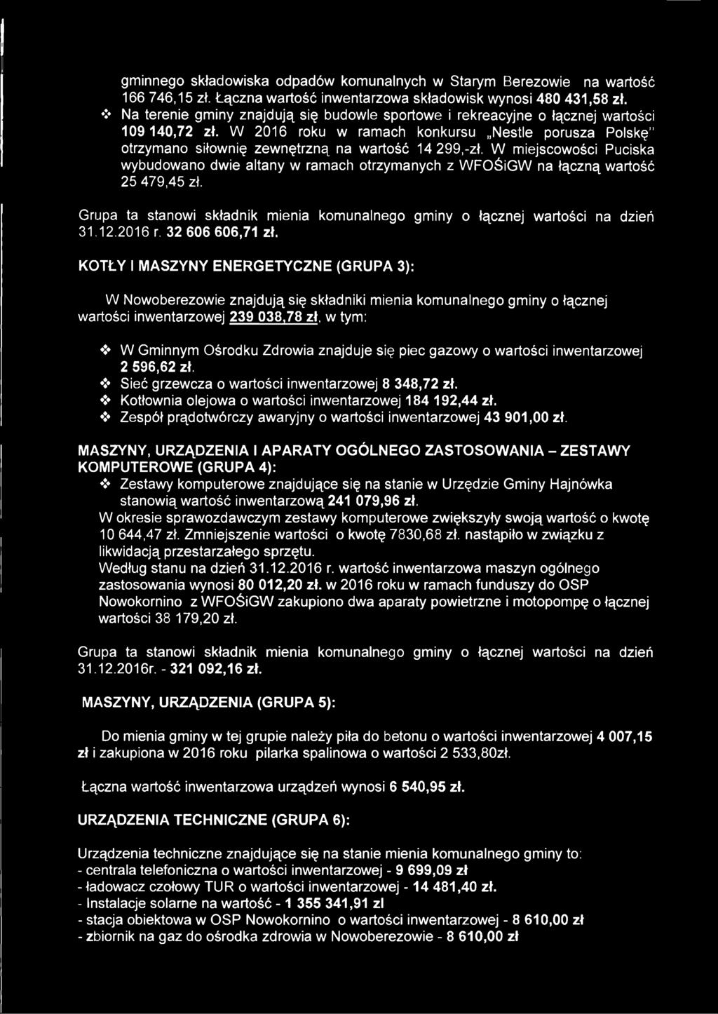 W mejscowośc Pucska wybudowano dwe altany w ramach otrzymanych z WFOŚGW na łączną wartość 25 479,45 zł. Grupa ta stanow składnk mena komunalnego gmny o łącznej wartośc na dzeń 3.2.206 r.