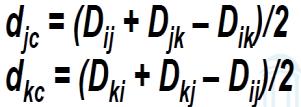 Drzewo filogenetyczne dla przypadku n=3 163 Od macierzy D(i,j) do drzewa binarnego nieukorzenionego (swobodnego) T ważonego, takiego gdzie waga krawędzi d(i,j) = D(i,j) 3 równania liniowe o 3