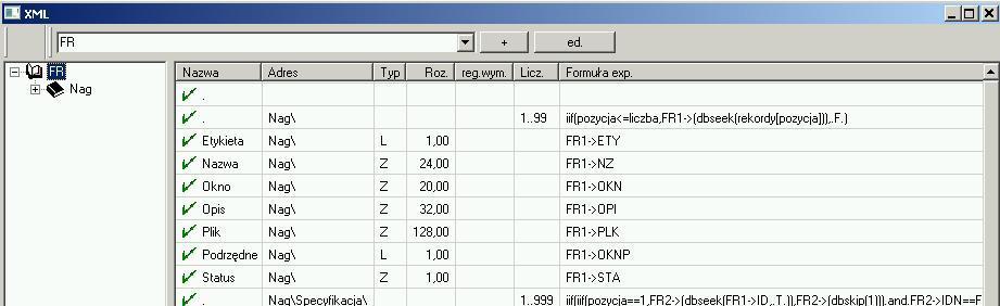 XML Plik formatu XML umożliwia zapisanie informacj i z dowolnej bazy danych, a nawet twierdzi się, że XML j est bazą danych.