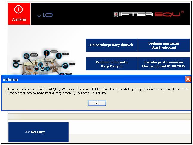 1.2.5. Instalacja stacji roboczej Przycisk Instalacja stacji roboczej służy do instalowania oprogramowania IFTER EQU.