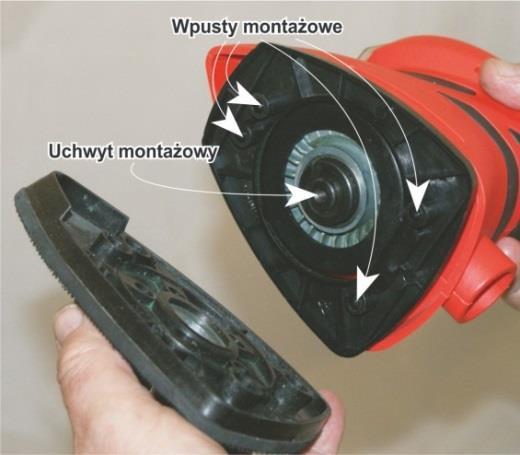 3.1. Montowanie płyty szlifierskiej. Wybraną płytę szlifierską należy przymocować do stopki (5).