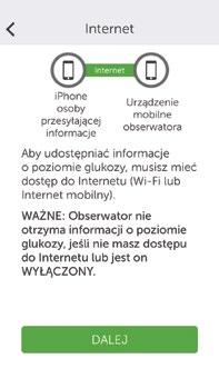 3.2 Aktywacja funkcji Share Krok 1 Co należy zrobić Stuknąć w ikonę Dexcom Share w prawym górnym rogu ekranu startowego urządzenia inteligentnego.