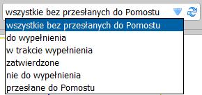 okno wykazu rozliczeń.