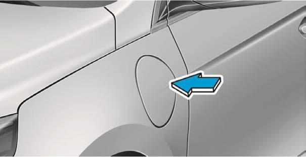 Identyfikacja pojazdu IONIQ Plug-in Hybrid 5 Gniazdo ładowania Gniazdo ładowania znajduje się w błotniku przednim i jest zakryty pokrywą.