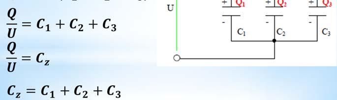 kondensatorów na każdym kondensatorze jest taki sam ładunek