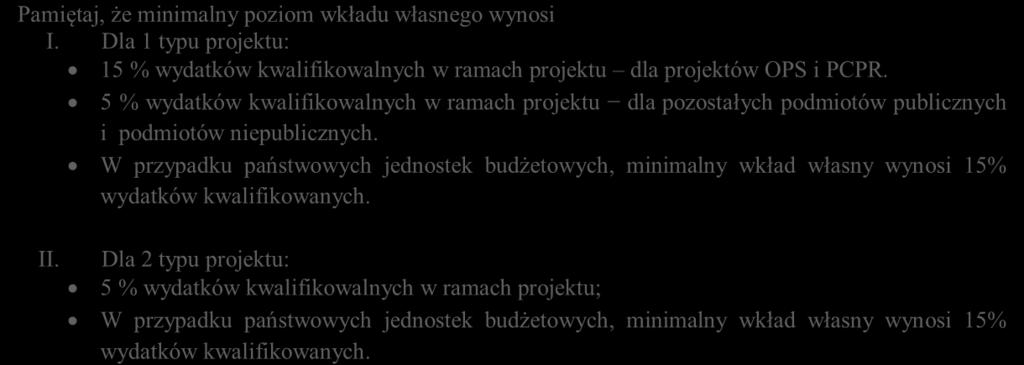 jako % wartości projektu ogółem (5.5/5.1) % 5.6 Cross-financing w kosztach ogółem jako % wartości projektu ogółem (5.6/5.1) % 5.7 Środki trwałe + cross financing Limit środków trwałych + cross-financingu wynosi do 10% wydatków projektu.