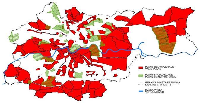 SOCIO-ECONOMIC SITUATION OF KRAKÓW IN THE PERIOD JANUARY-MARCH 2016 35 SPATIAL PLANNING 5 After the adoption of the 2014 amendment to the Study on urban planning conditions and the future direction