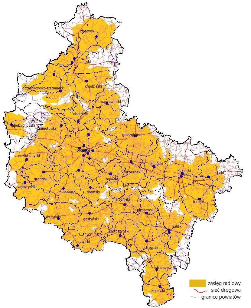 Załącznik 8 Mapy zasięgów radiowych w Krajowej Sieci