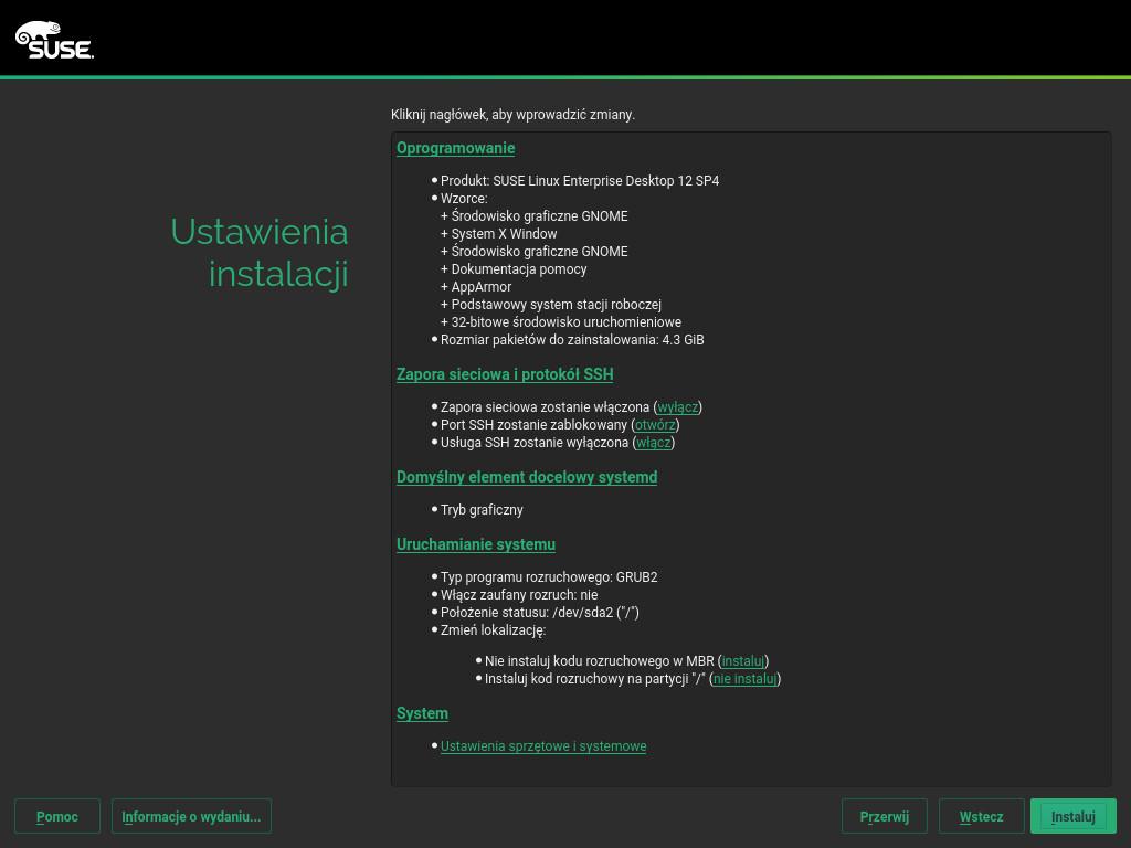 Domyślnie system jest uruchamiany jako graficzny, sieciowy, wieloużytkownikowy i z obsługą menedżera wyświetlania.