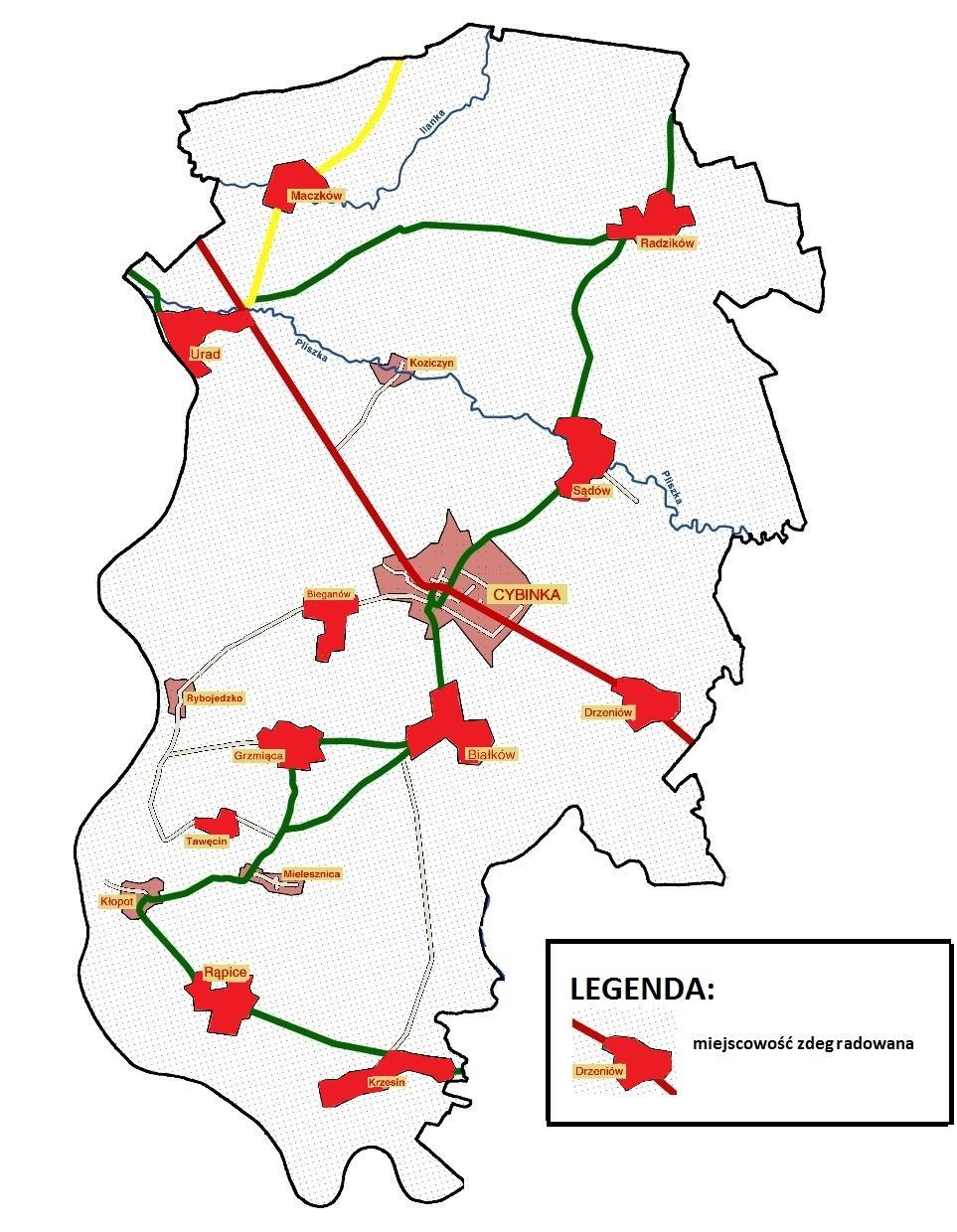 Rys. 5 Miejscowości wiejskie zdegradowane.