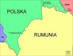 państw, linię graniczną oznaczono słupami podwójnymi ustawionymi naprzeciw siebie.