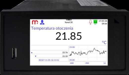 4), retransmisja wartości jednego z kanałów Port Ethernet, Modbus TCP Client/Server Port RS 485, Modbus RTU Master/Slave Oprogramowanie uzupełniające do konfiguracji i wizualizacji wyników pomiarów