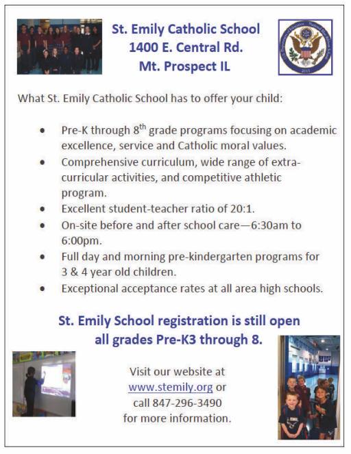 T R O P, B W Please call the rectory to make arrangements: 847-827-9220. S P Friday: 6:15pm-6:45pm, Saturday: 3:30-4:15pm.