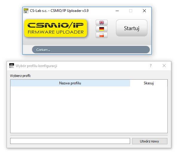 KROK 9 Zgodnie z poprzednim punktem automatycznie uruchomione zostało oprogramowanie do aktualizacji wewnętrznego oprogramowania kontrolera CSMIO/IP i oprogramowanie simcnc.