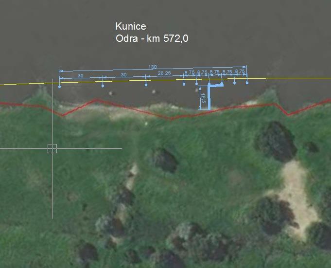 stronie znajdują się w km 565,0 565,1 (ujście Kanału Lubońskiego) i w km 578,8 575,9 (ujście Ilanki).