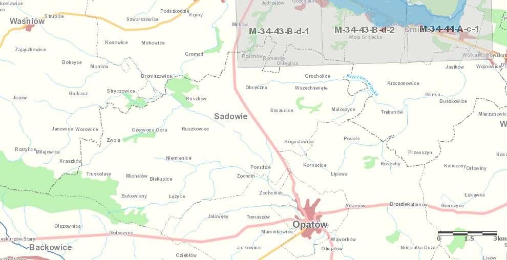 Zagrożenie powodziowe Gmina Sadowie częściowo leży na terenach zalewowych o czym świadczy poniższa mapa.