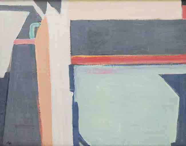 10 Kompozycja architektoniczna / Architectonic composition, 1985 olej/płótno, 73,5 x 92 cm sygnowany (po hebrajsku) l.d.
