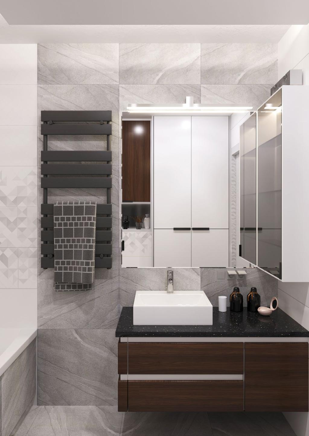 Pakiet Pakiet Pakiet ECO LIFE COMFORT Wysokość płytek w łazience 1,2m 2,1m 2,1m Płytki dekoracyjne Płytki kafelki / mozaiki Szlifowanie skosów na płytkach Sufit podwieszany w łazience w łazience