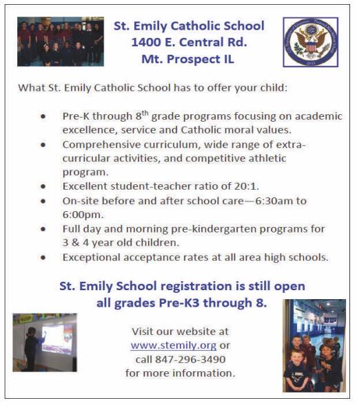 T R O P, B W Please call the rectory to make arrangements: 847-827-9220. S P Friday: 6:15pm-6:45pm, Saturday: 3:30-4:15pm.