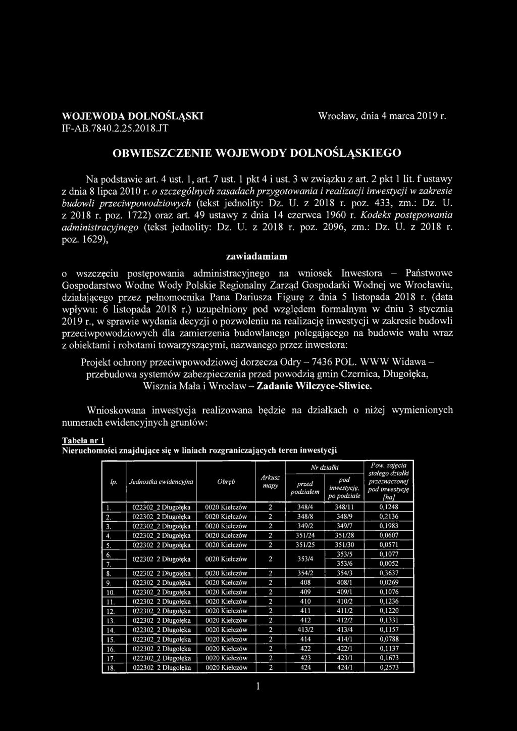 49 ustawy z dnia 14 czerwca 1960 r. Kodeks postępowania administracyjnego (tekst jednolity: Dz. U. z 2018 r. poz.