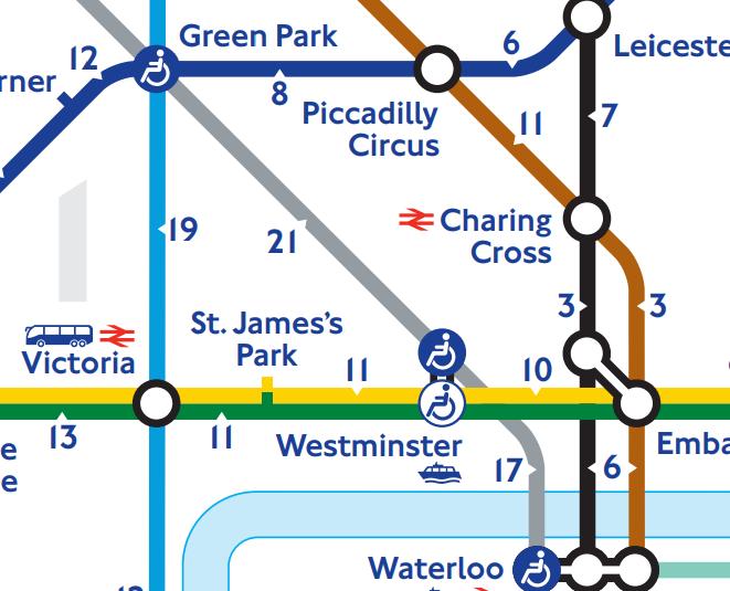 postrzeganie odległości Mapa metro-pieszo w