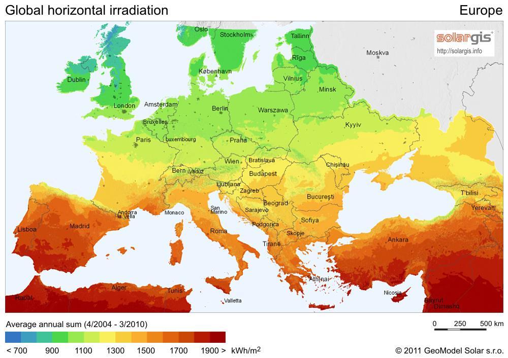 Źródła energii Obszar potrzebny do produkcji 20 TW w samej PV: 6