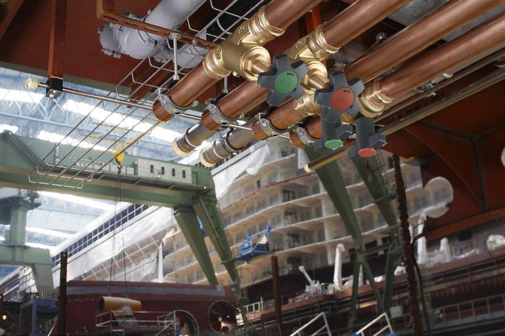Viega Profipress 25 Viega Profipress i Easytop wykorzystywane w budowie wycieczkowców oceanicznych w stoczni Meyer, Papenburg.