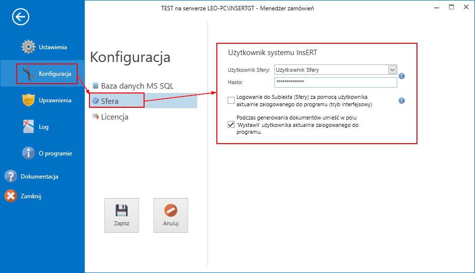 5.2.2 Sfera Aby program działał poprawnie niezbędny jest dodatek Sfera dla Subiekta GT.