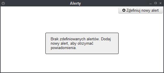 Lista wygenerowanych alertów widoczna w oknie Alerty. 3.