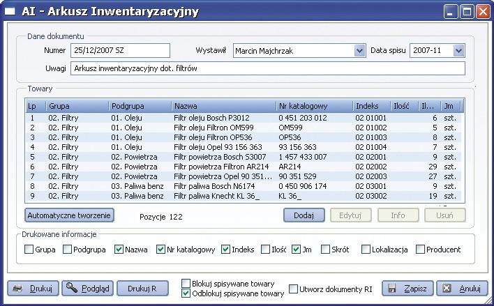 Do każdej usługi można przydzielić jednego lub kilku mechaników