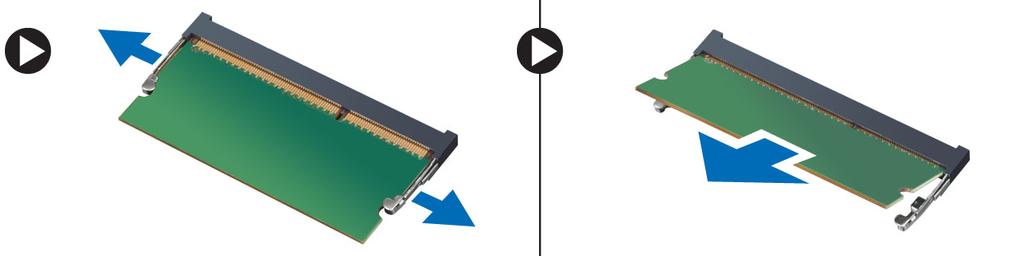 Instalowanie karty SSD msata 1. Umieść kartę SSD msata w gnieździe. 2. Wkręć wkręt mocujący kartę SSD msata do komputera. 3.